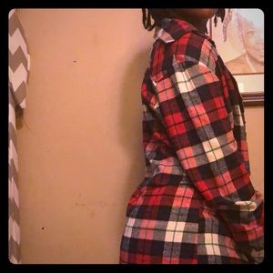 Plaid button down shirt/cardigan